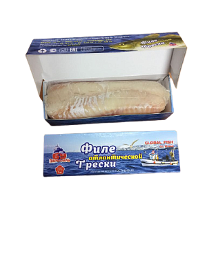 Филе трески атлантической б/к с/м "ГлобалФиш" коробка 1кг