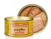 Консервы Печень и икра минтая натуральные, "КУСОЧКАМИ", 185 гр. "КАМЧАТТРАЛФЛОТ"